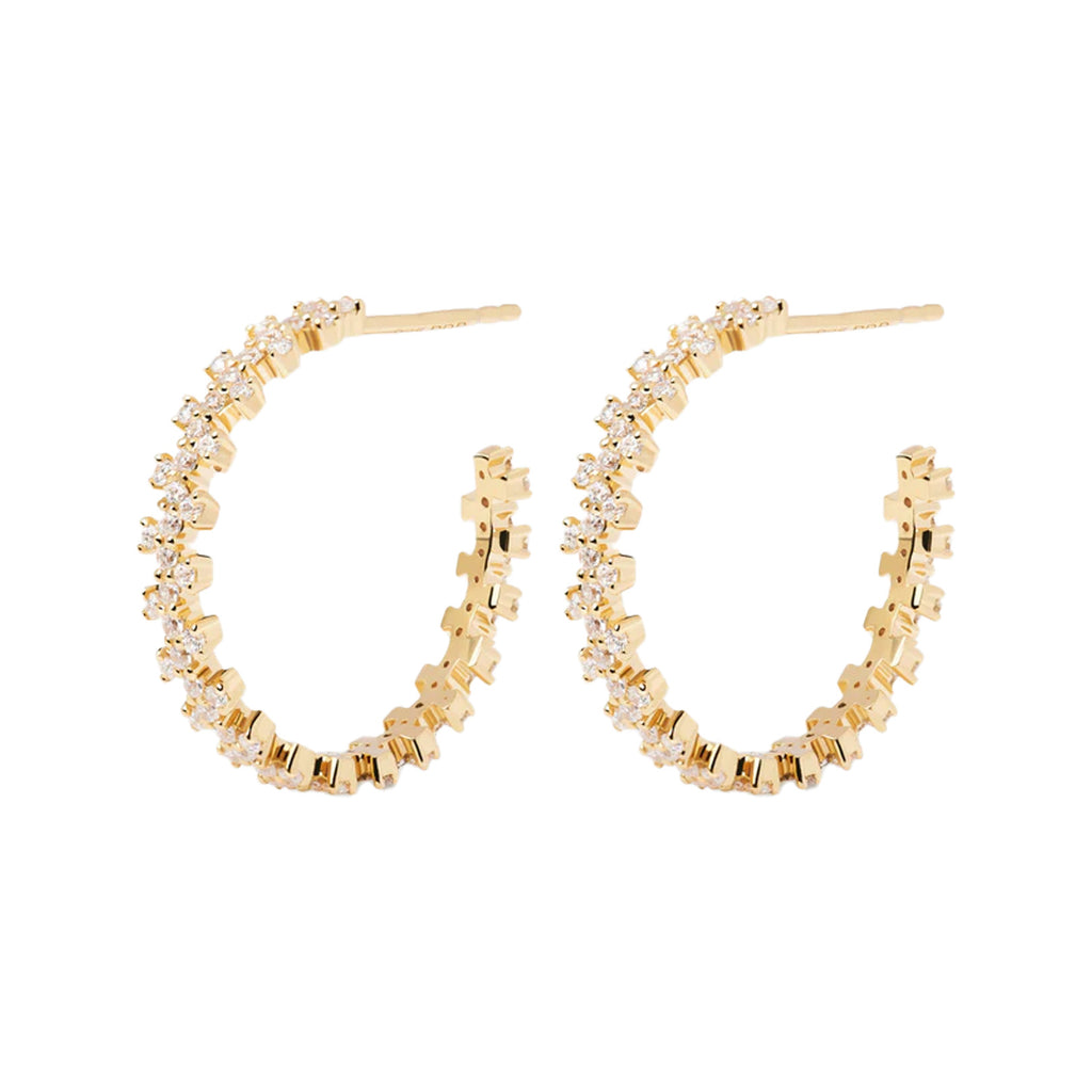 The Crown earrings in gold and clear colours from the brand P D PAOLA