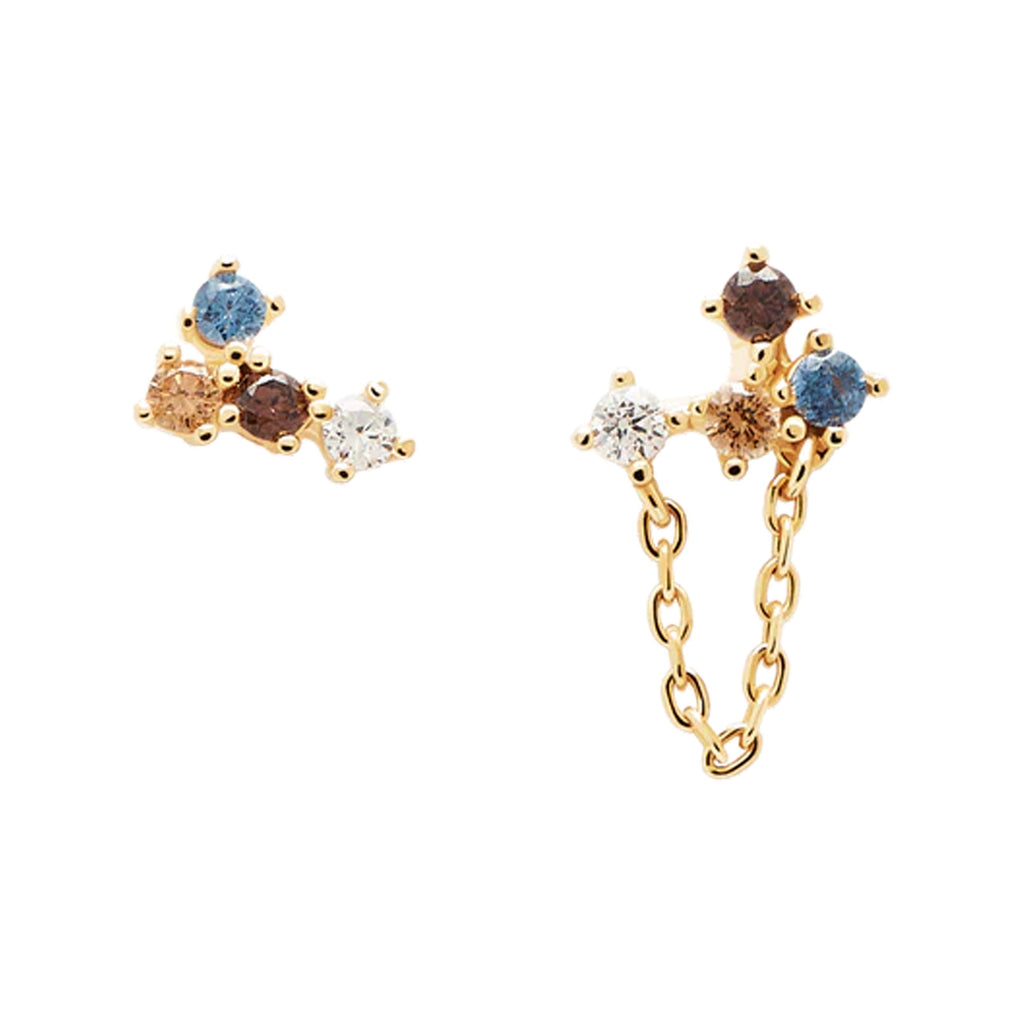 The Fox earrings in gold and multicolor from the brand P D PAOLA