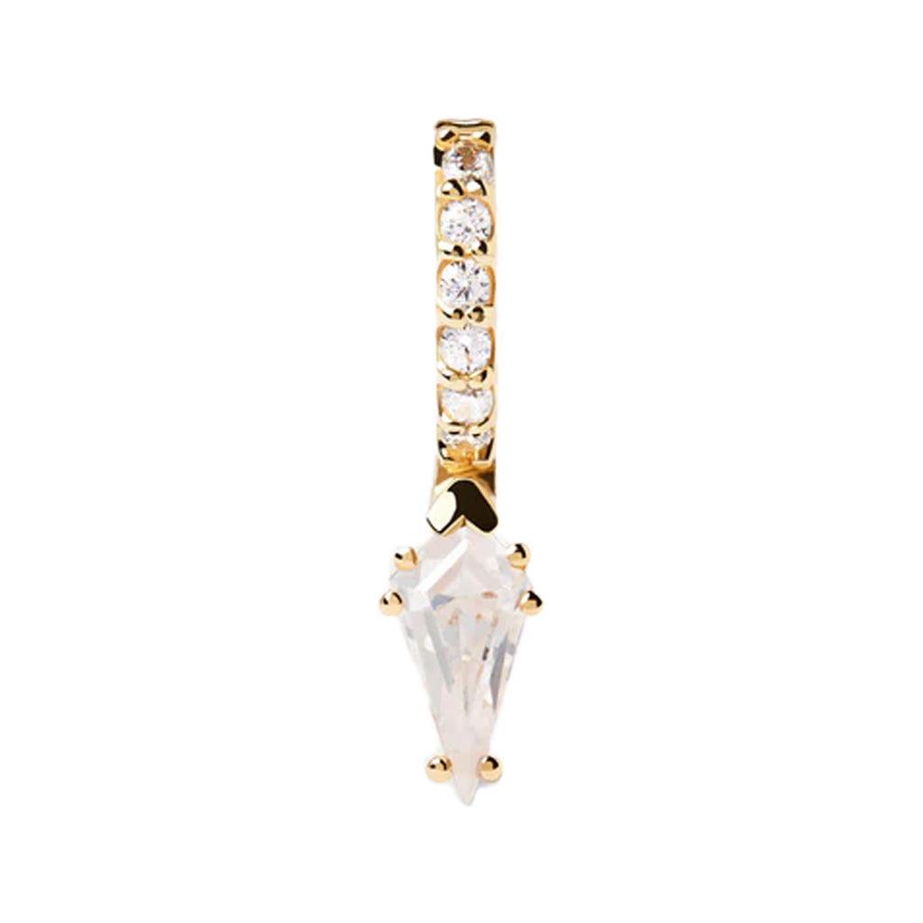 The Manila single earring in gold and clear colours from the brand P D PAOLA