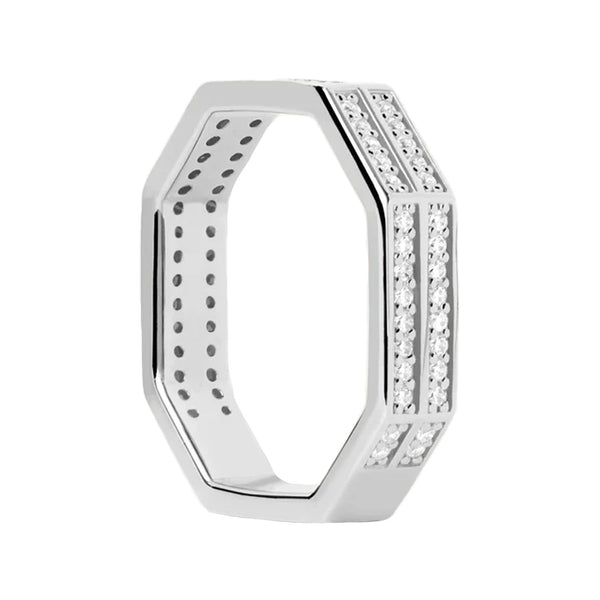 The Olympia ring in silver and colours from the brand P D PAOLA