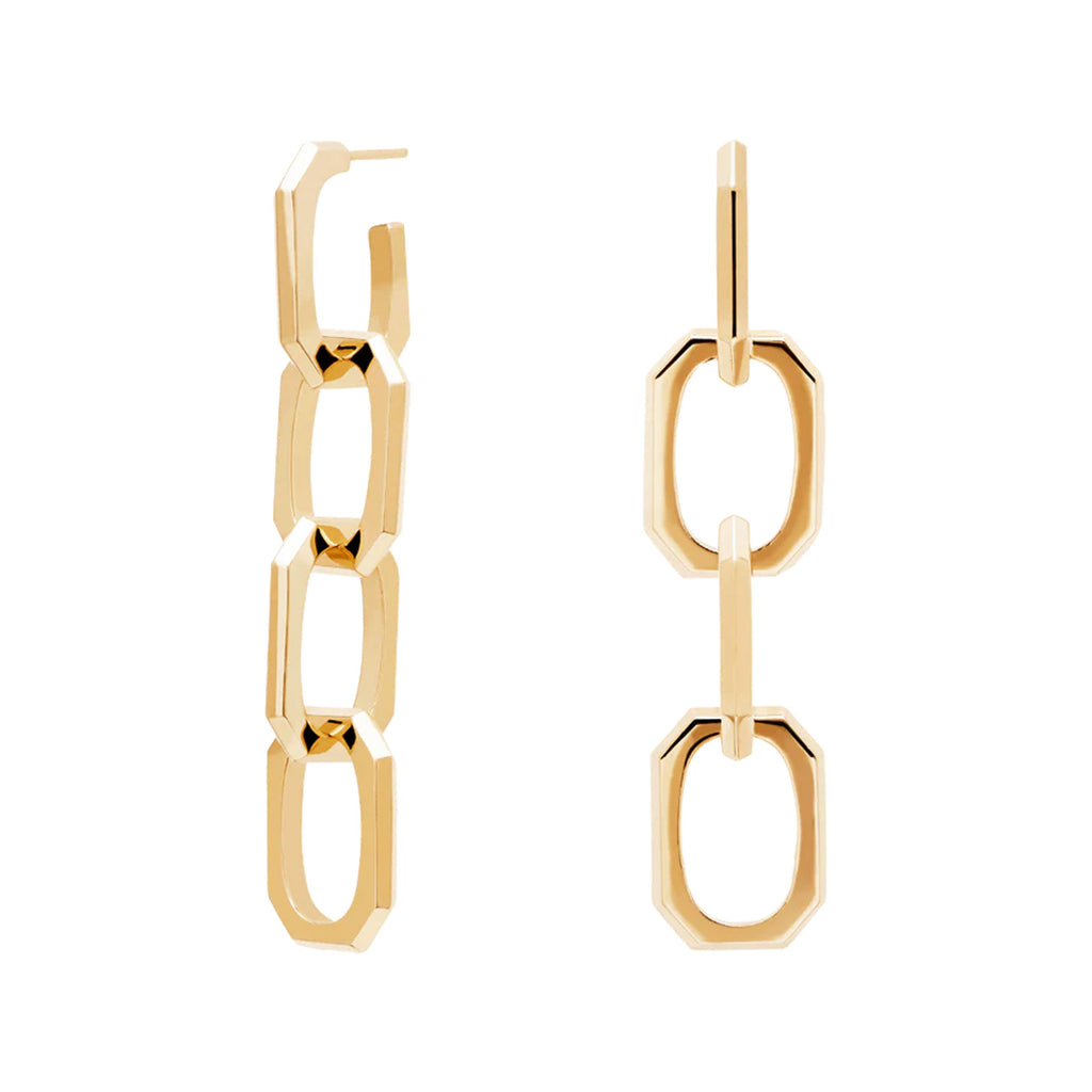 The signature chain earrings in gold colour from the brand P D PAOLA