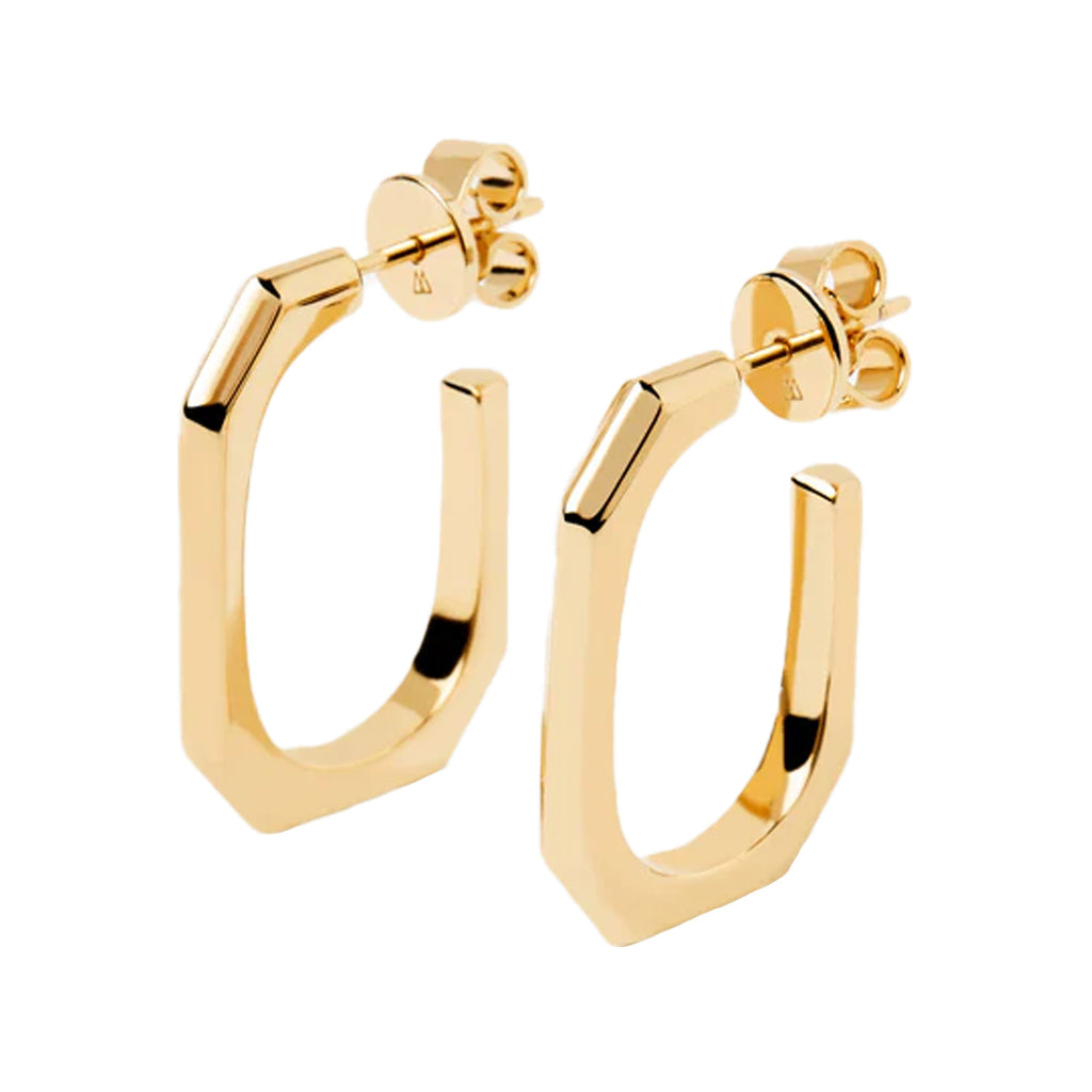 The signature link earrings in gold colour from the brand P D PAOLA