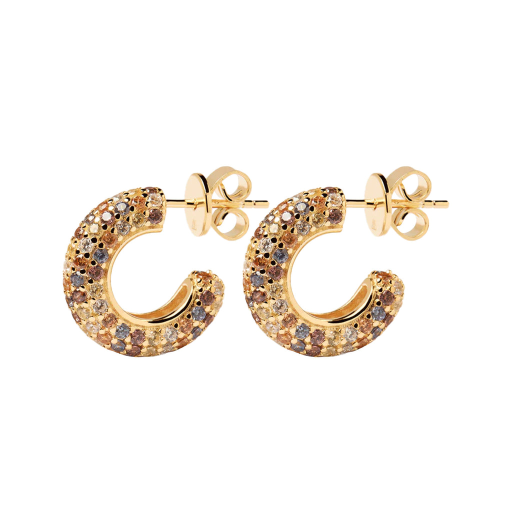 The Tiger earrings in gold and multicolour from the brand P D PAOLA