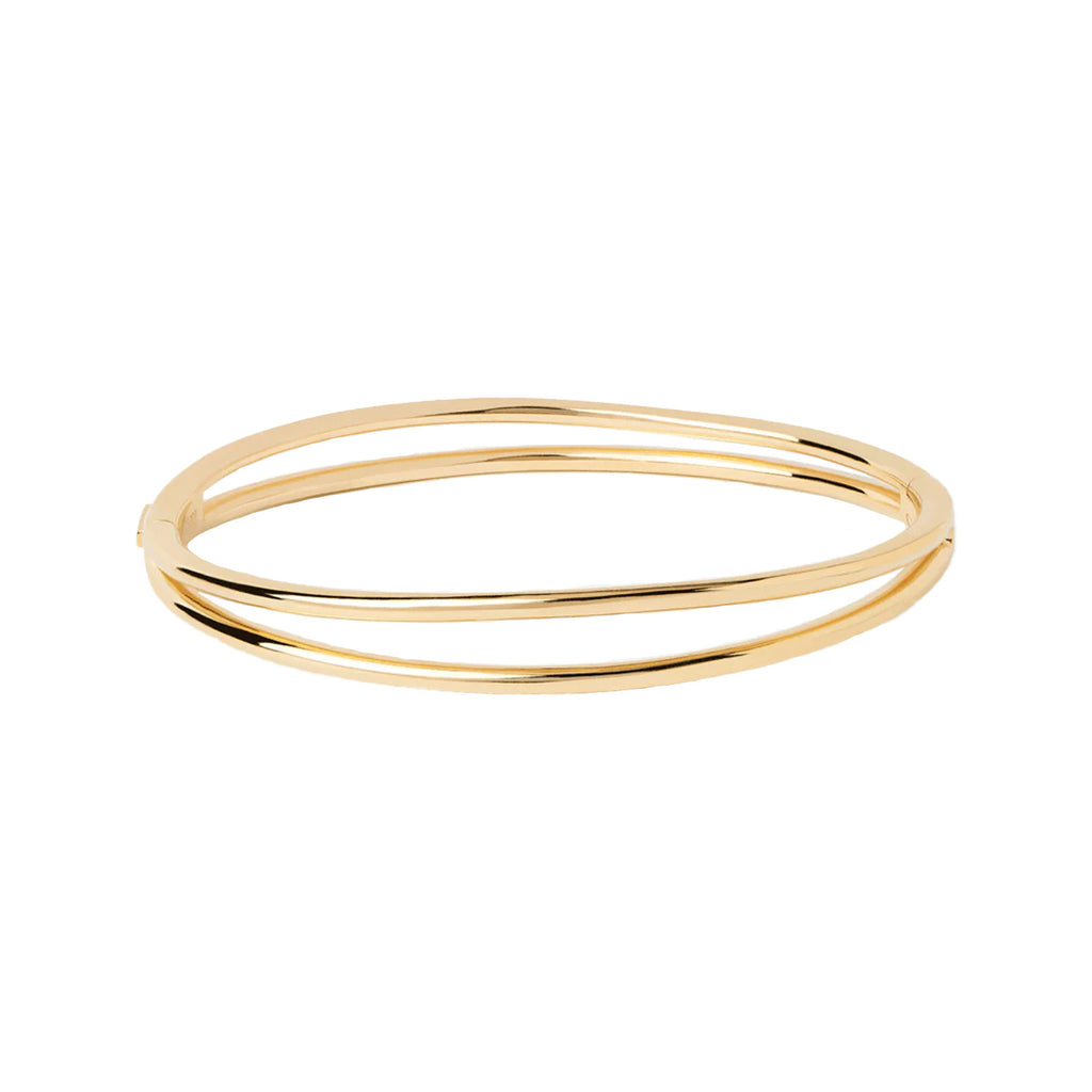 The Twister Bangle bracelet in gold colour from the brand P D PAOLA