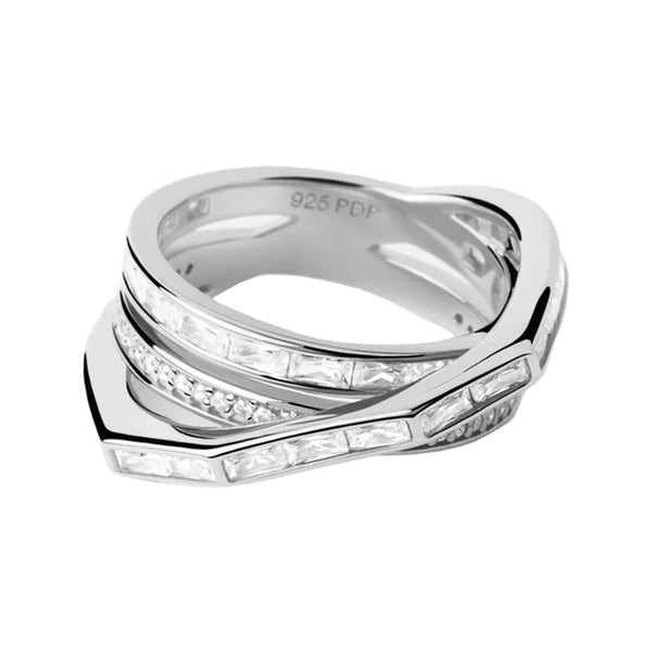 The Verona ring in silver and clear colours from the brand P D PAOLA