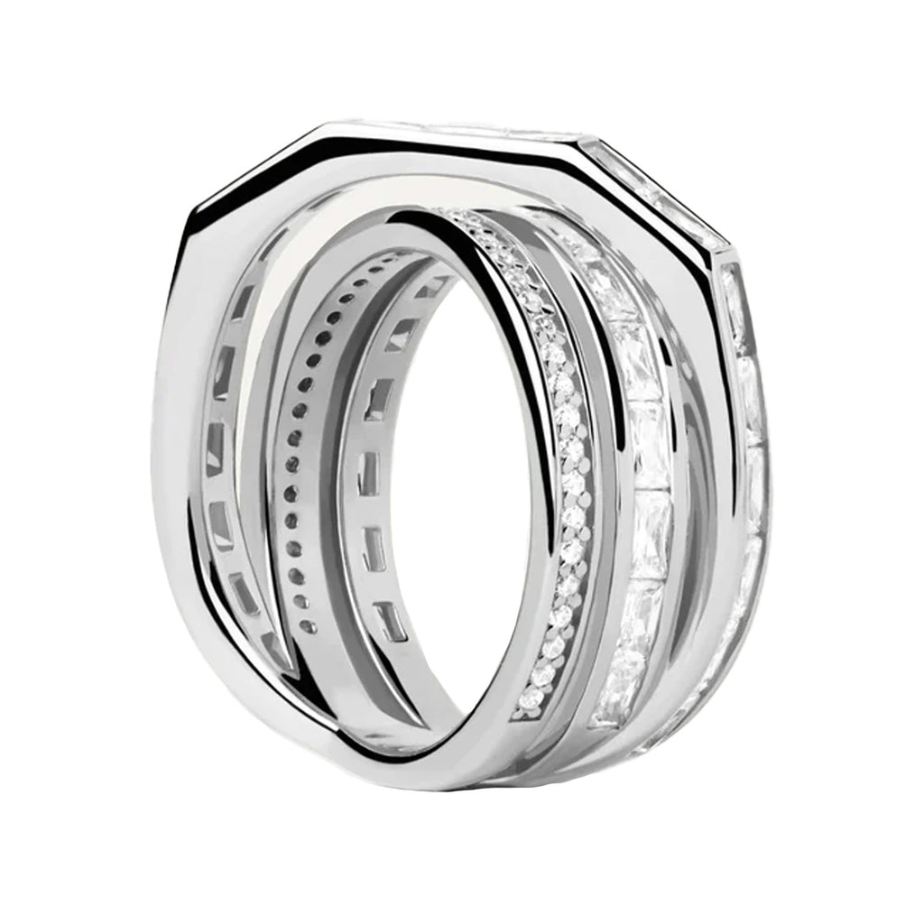 The Verona ring in silver and clear colours from the brand P D PAOLA