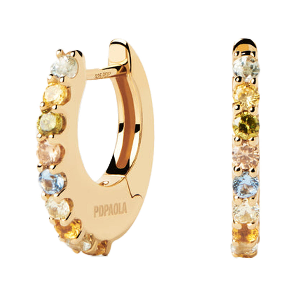 The Vivi hoop earrings in gold and multicolour from the brand P D PAOLA