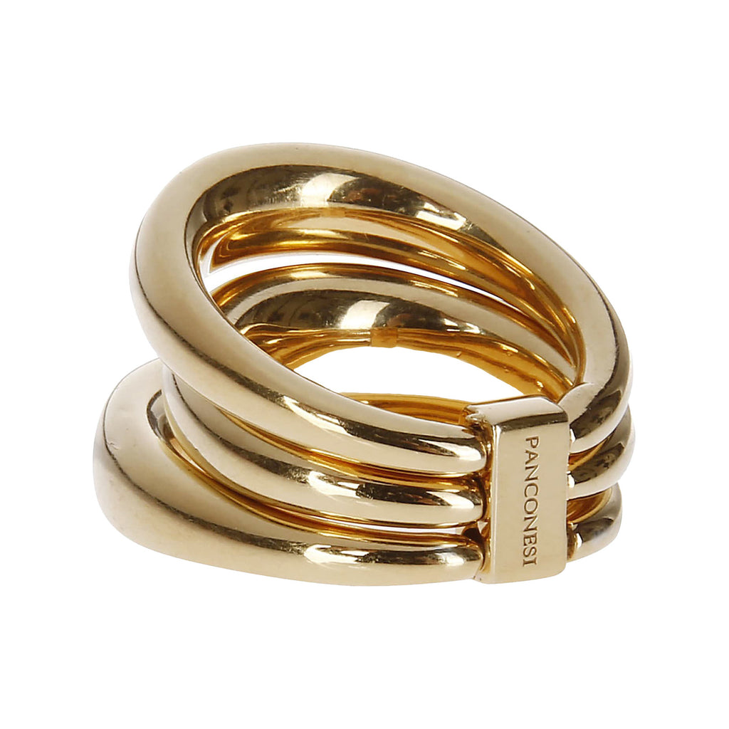 The Blow Up Solar ring in gold colour from the brand PANCONESI