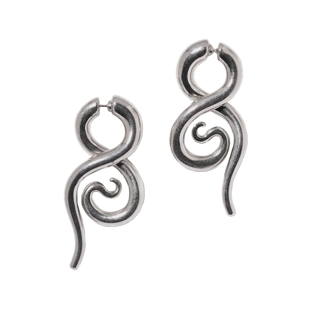 The Boa small earrings in silver colour from the brand PANCONESI