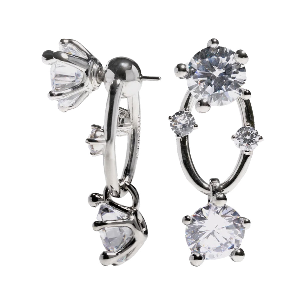 The Diamanti drop earrings in silver colour from the brand PANCONESI