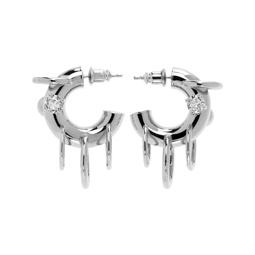 The Pierced hoop earrings in silver colour from the brand PANCONESI