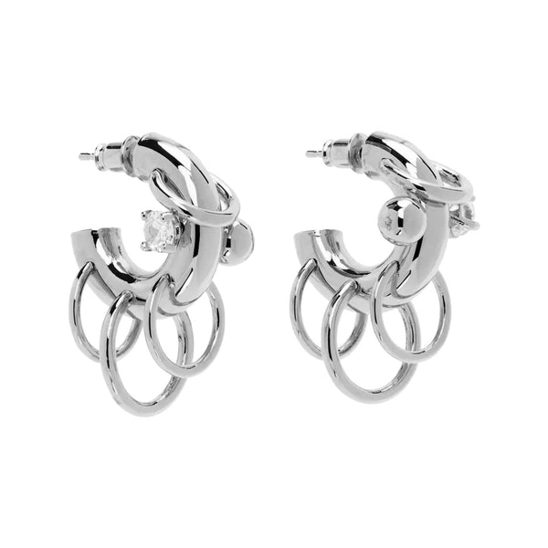 The Pierced hoop earrings in silver colour from the brand PANCONESI