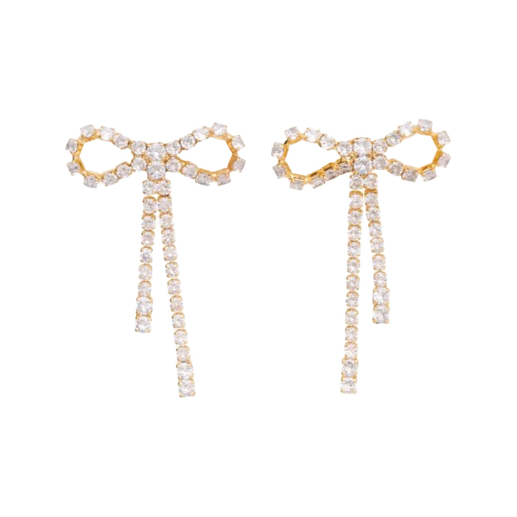 The Arco Large Crystal stud earrings in gold and clear colours from the brand PICO COPENHAGEN