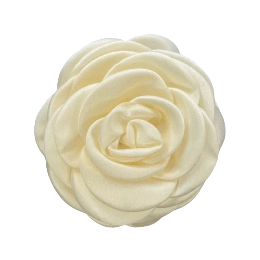 The giant satin rose claw clip in ivory colour from the brand PICO