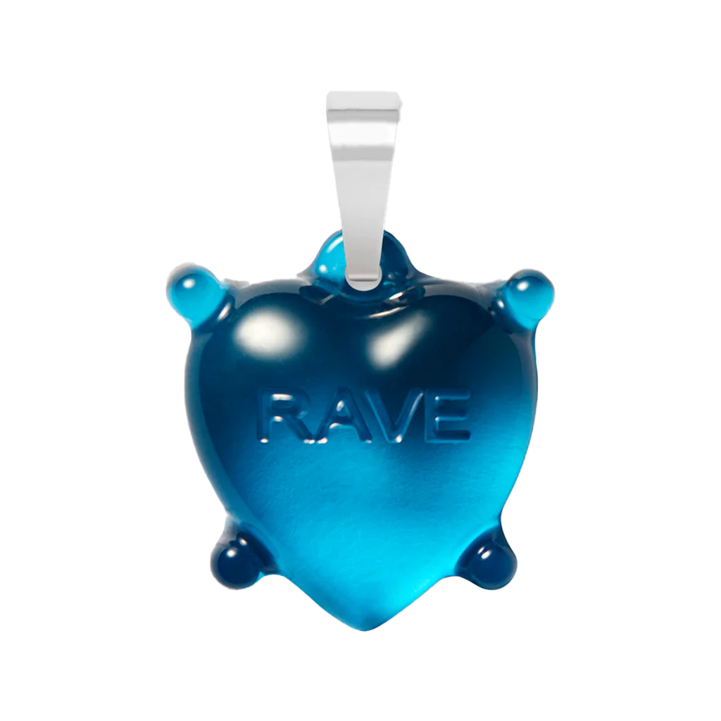 The Dilemma Heart Rave pendant with classic connector in silver and blue colour from the brand CRYSTAL HAZE