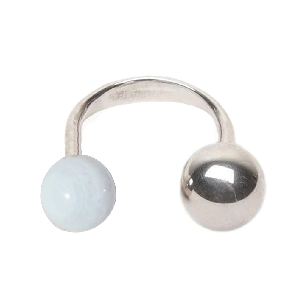 The sling ring no2 in silver and ice-blue colour from the brand SASKIA DIEZ