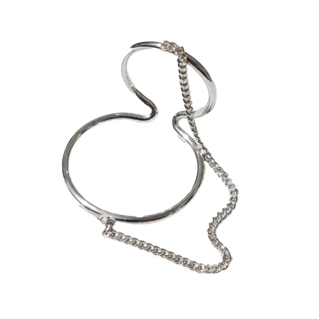 The wire chained double earcuff no2 in silver colour from the brand SASKIA DIEZ