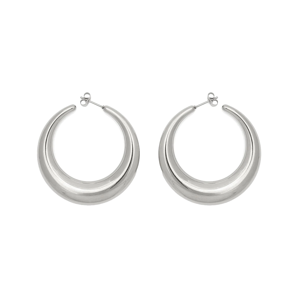 The Delta hoop earrings in silver colour from the brand THE GOOD STATEMENT